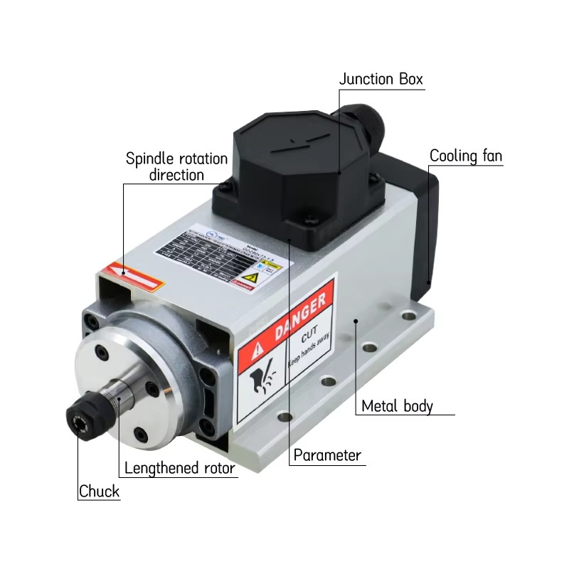 High Speed 1.5KW 2HP Air Cooli - Er20 Collet Chuck Spindle Motor 220V review and price
