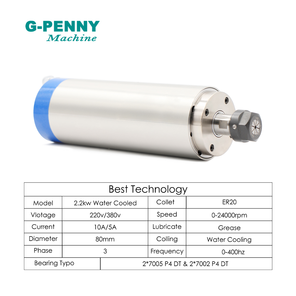 G-PENNY 2.2kw ER20 Water Coole - 2.2Kw Water Cooled Spindle Kit Vfd review and price