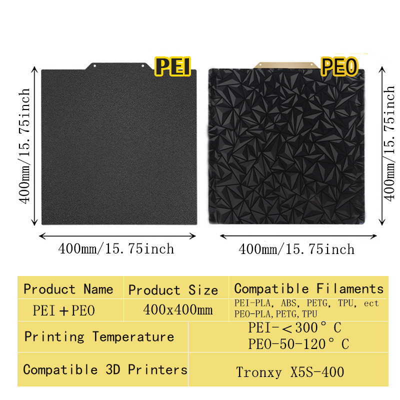 400x400mm Textured/Smooth PEI  - Cnc 3018 Pro Max Metal review and price