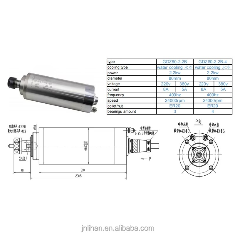 2.2KW 220V Water Cooled Machin - 2.2Kw Water Cooled Spindle Kit Vfd review and price